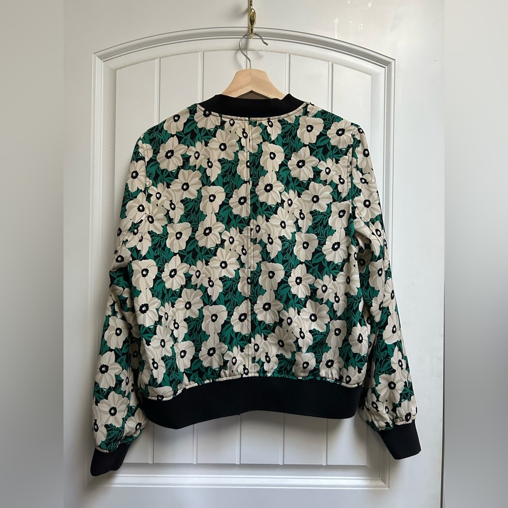 Who What Wear Green Floral Bomber Jacket - Picture 3 of 5